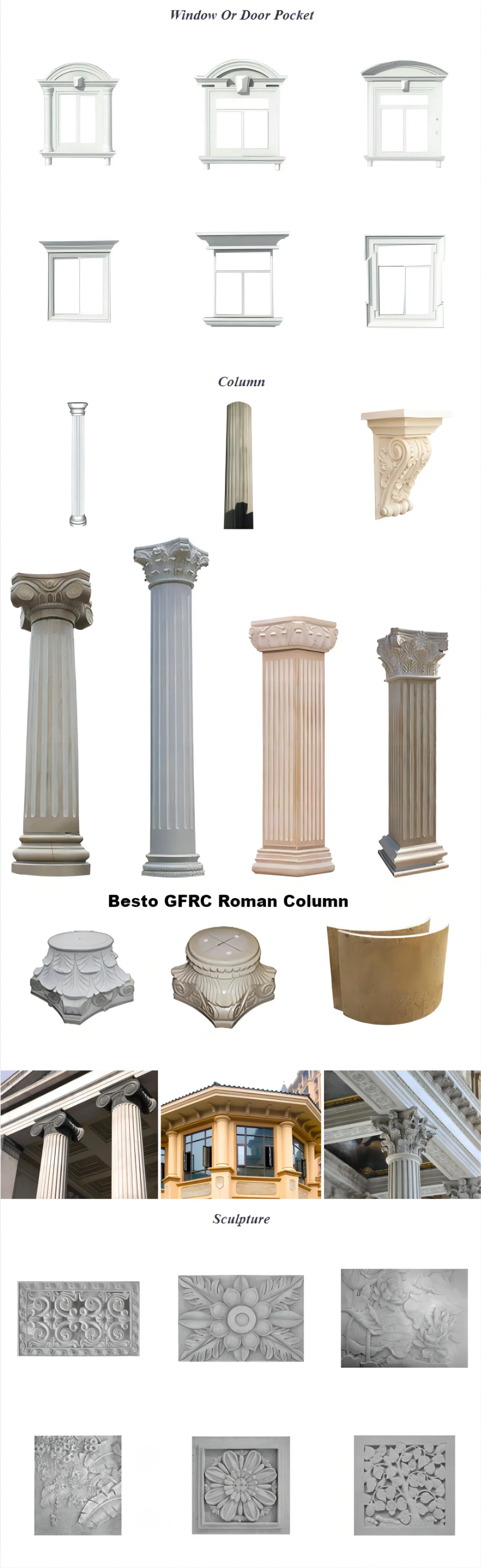 Chinese Designed Grc EPS Factory Price Grc Pillars Factory Supply Grc Decorative Panels Grc Cladding Foam Concrete Mould