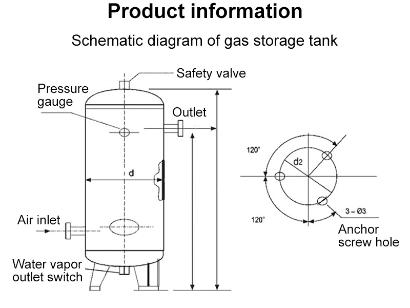 Shenzhen Mingqi Robot Air Storage Tank 2000 3000 L for Compressed Air System