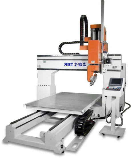 Torno CNC de 5 eixos não metálico Rbt de alta eficiência fabricado na China para perfuração e corte de espuma/EPS/poliestireno expansível